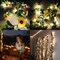 2 Pack 8.8FT Artificial Sunflower Garland with 100 LED Fairy String Lights
